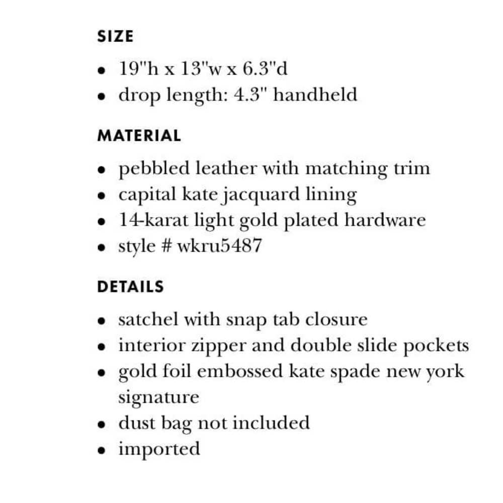 Kate Spade Leather Satchel Flynn Street Meriwether - Picture 8 of 8